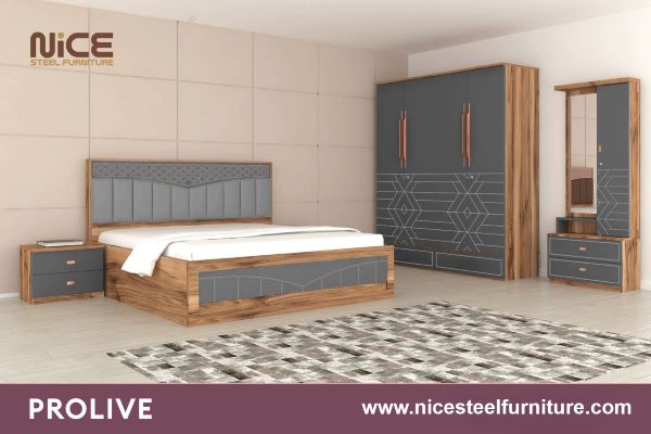 Prolive Style Complete Bedroom Furniture Set – Wooden & Grey Finish